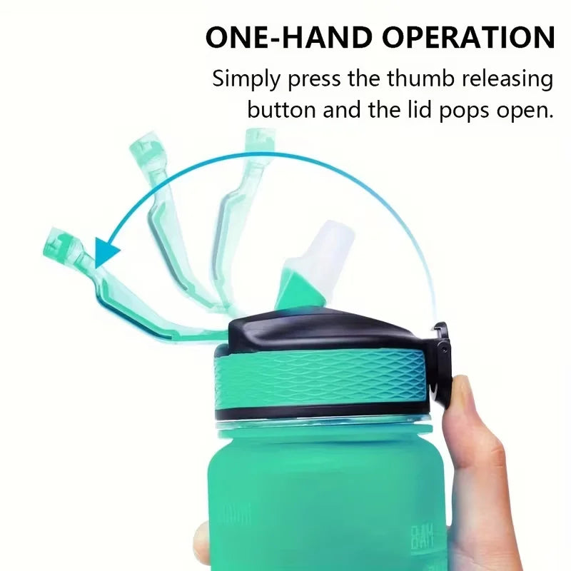 Gourde Sport 1L avec Paille Intégrée – Étanche, Élégante et Réutilisable