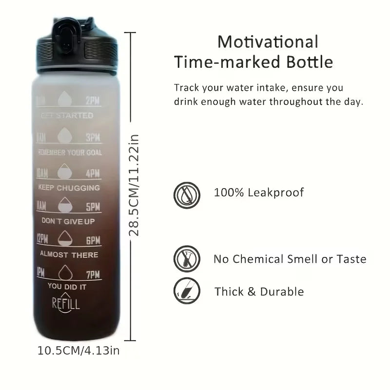 Gourde Sport 1L avec Paille Intégrée – Étanche, Élégante et Réutilisable