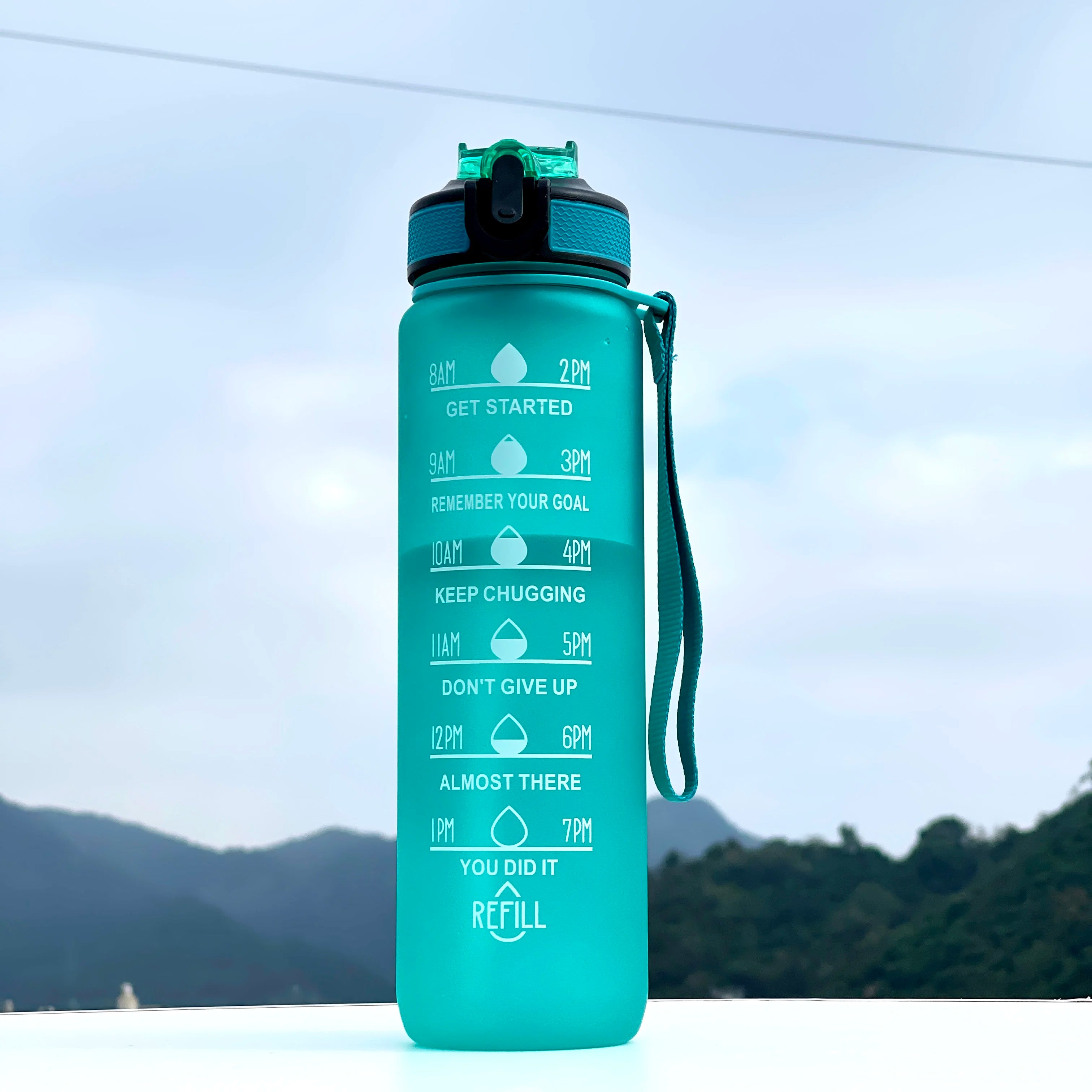 Gourde Sport 1L avec Paille Intégrée – Étanche, Élégante et Réutilisable